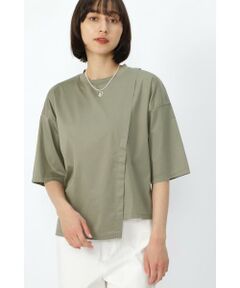 ◆コットンスムースアシンメトリーＴシャツ