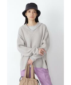 human woman / ヒューマンウーマン ニット・セーター | ◆畦セーラーカラーニットプルオーバー