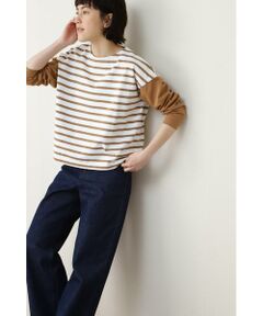 human woman / ヒューマンウーマン カットソー | ◆ドッキングボーダーカットソー