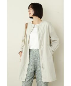 human woman / ヒューマンウーマン アウター | ◆クルーネックミドル丈コート