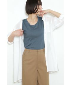 human woman / ヒューマンウーマン カットソー | ◆オーガニックコットンベアテレコタンクトップ