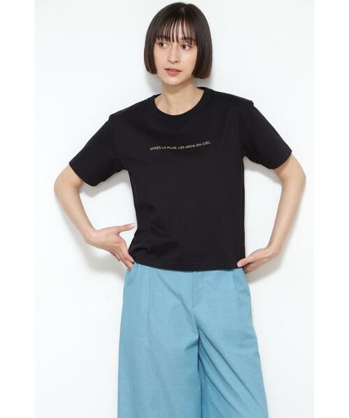 human woman / ヒューマンウーマン カットソー | ◆フロッキーロゴプリントＴシャツ | 詳細15