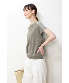 human woman / ヒューマンウーマン ニット・セーター | ◆布帛コンビ２ＷＡＹニット