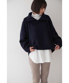 human woman / ヒューマンウーマン ニット・セーター | ◆衿付きチュニックニット