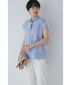 human woman / ヒューマンウーマン シャツ・ブラウス | ◆バイカラーストライプブラウス