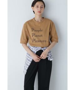 human woman / ヒューマンウーマン カットソー | コーヒー染めロゴＴシャツ