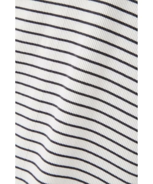 human woman / ヒューマンウーマン カットソー | ◆オーガニック丸胴ボーダータートルカットソー | 詳細7