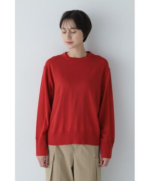 human woman / ヒューマンウーマン ニット・セーター | ◆二重襟袖プルオーバーニット | 詳細8
