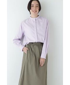 human woman / ヒューマンウーマン シャツ・ブラウス | ◆コットンロンストバンドカラーブラウス