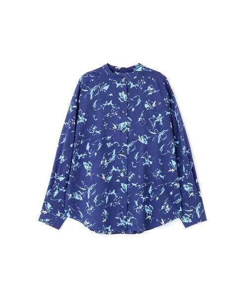 human woman / ヒューマンウーマン シャツ・ブラウス | ◆ペイントPTバンドカラーシャツブラウス | 詳細1