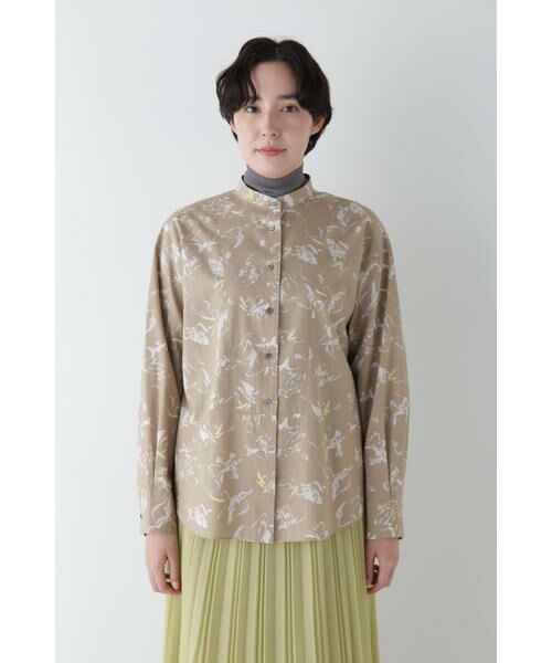 human woman / ヒューマンウーマン シャツ・ブラウス | ◆ペイントPTバンドカラーシャツブラウス | 詳細8