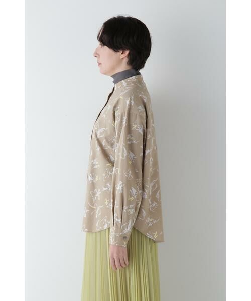 human woman / ヒューマンウーマン シャツ・ブラウス | ◆ペイントPTバンドカラーシャツブラウス | 詳細9