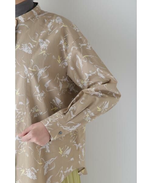 human woman / ヒューマンウーマン シャツ・ブラウス | ◆ペイントPTバンドカラーシャツブラウス | 詳細12