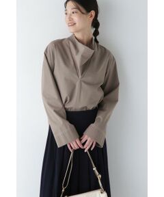 human woman / ヒューマンウーマン シャツ・ブラウス | ◆OGC/キュプラバーバリーニュアンスネックプルオーバー