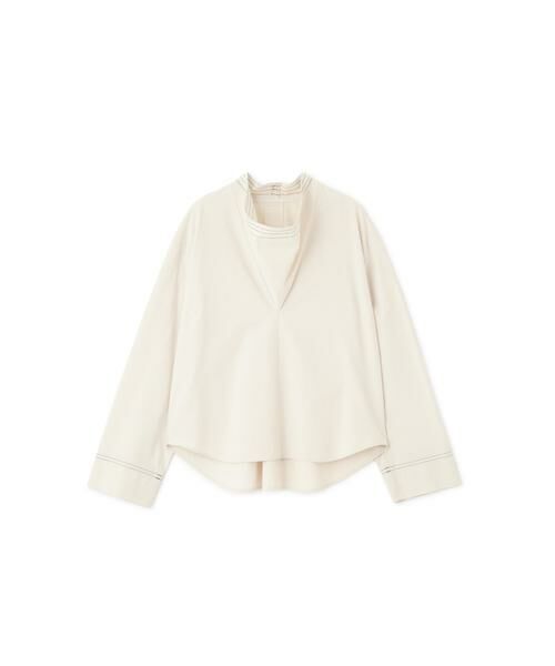 human woman / ヒューマンウーマン シャツ・ブラウス | ◆OGC/キュプラバーバリーニュアンスネックプルオーバー | 詳細1