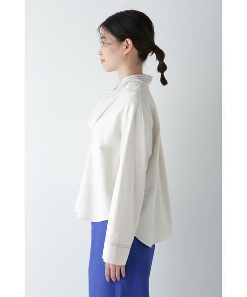 human woman / ヒューマンウーマン シャツ・ブラウス | ◆OGC/キュプラバーバリーニュアンスネックプルオーバー | 詳細5