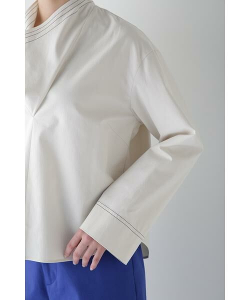 human woman / ヒューマンウーマン シャツ・ブラウス | ◆OGC/キュプラバーバリーニュアンスネックプルオーバー | 詳細8