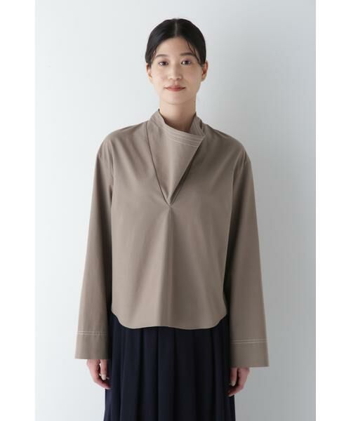 human woman / ヒューマンウーマン シャツ・ブラウス | ◆OGC/キュプラバーバリーニュアンスネックプルオーバー | 詳細15