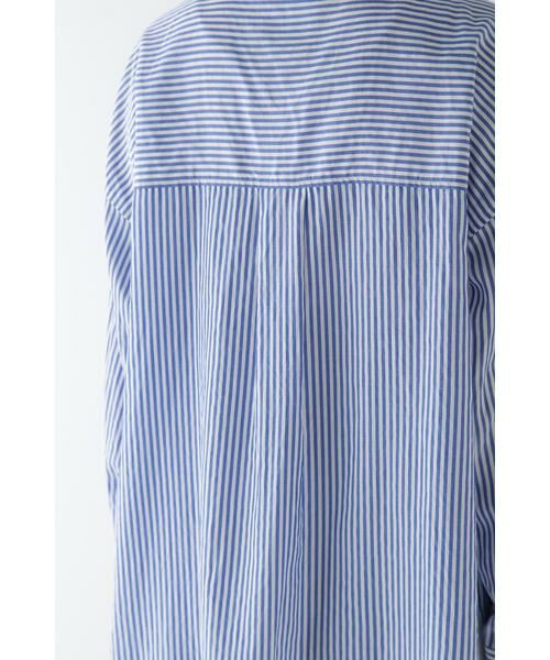 human woman / ヒューマンウーマン シャツ・ブラウス | ◆オーガニックコットン混ストライプオーバーシャツ | 詳細13