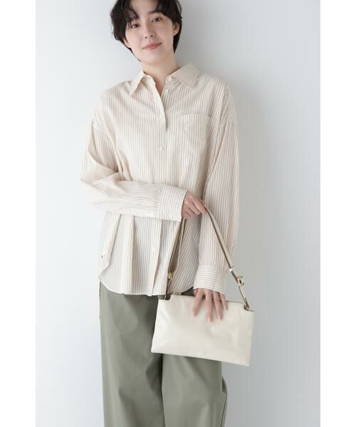 human woman / ヒューマンウーマン シャツ・ブラウス | ◆オーガニックコットン混ストライプオーバーシャツ | 詳細17