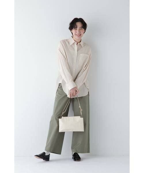 human woman / ヒューマンウーマン シャツ・ブラウス | ◆オーガニックコットン混ストライプオーバーシャツ | 詳細18