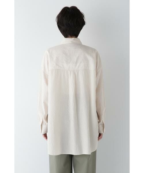 human woman / ヒューマンウーマン シャツ・ブラウス | ◆オーガニックコットン混ストライプオーバーシャツ | 詳細21