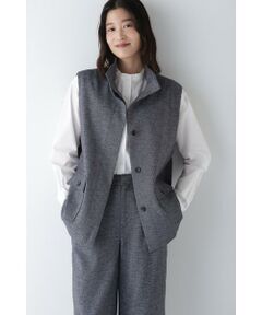 human woman / ヒューマンウーマン シャツ・ブラウス | ◆リングミックスツィードアノラックジレ