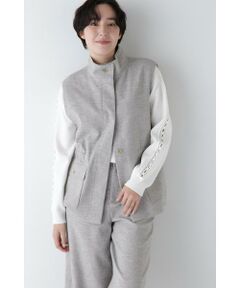 human woman / ヒューマンウーマン シャツ・ブラウス | ◆リングミックスツィードアノラックジレ