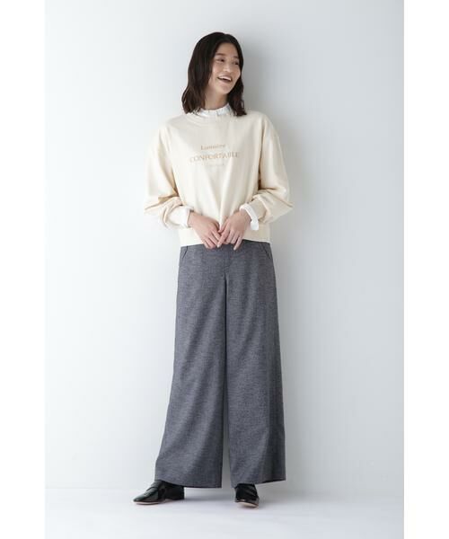 human woman / ヒューマンウーマン パンツ | ◆リングミックスツィードセミワイドパンツ | 詳細2