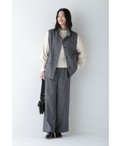 human woman / ヒューマンウーマン パンツ | ◆リングミックスツィードセミワイドパンツ | 詳細3