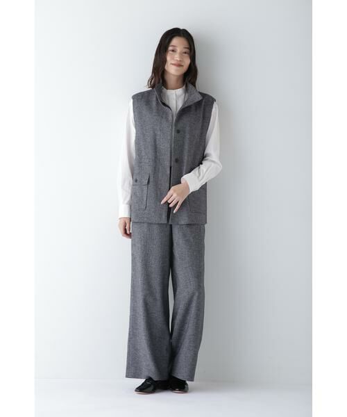 human woman / ヒューマンウーマン パンツ | ◆リングミックスツィードセミワイドパンツ | 詳細4