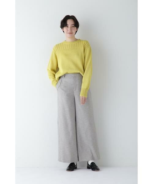 human woman / ヒューマンウーマン パンツ | ◆リングミックスツィードセミワイドパンツ | 詳細16