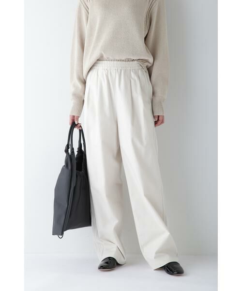 human woman/ヒューマンウーマン ◆OGC/キュプラ2タックイージーセミワイドパンツ エクリュ1 M human woman/ヒューマンウーマン ◆OGC/キュプラ2タックイージーセミワイドパンツ エクリュ1 M