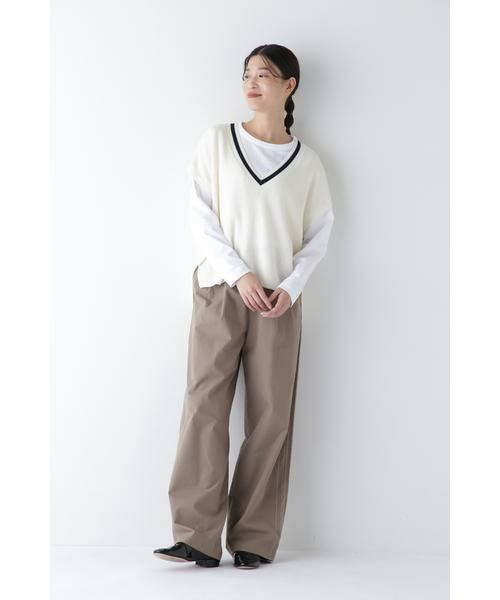 human woman / ヒューマンウーマン パンツ | ◆OGC/キュプラ2タックイージーセミワイドパンツ | 詳細22