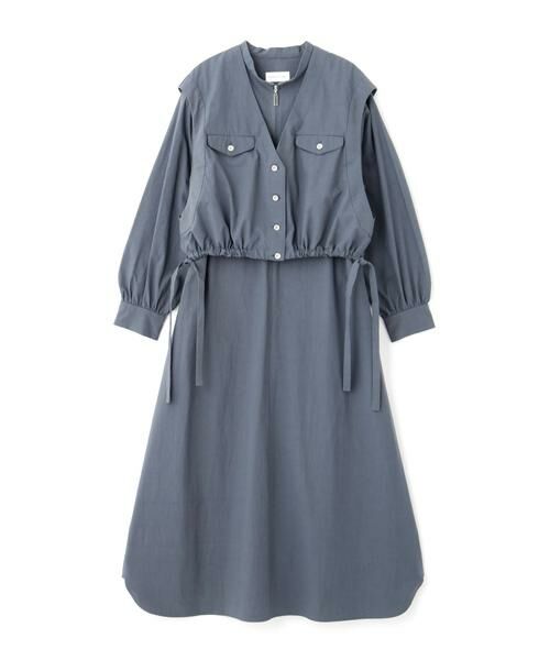 human woman / ヒューマンウーマン ワンピース | ◆コットンワッシャー2WAYジレセットワンピース | 詳細1