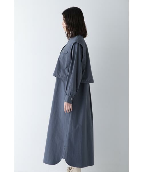 human woman / ヒューマンウーマン ワンピース | ◆コットンワッシャー2WAYジレセットワンピース | 詳細5
