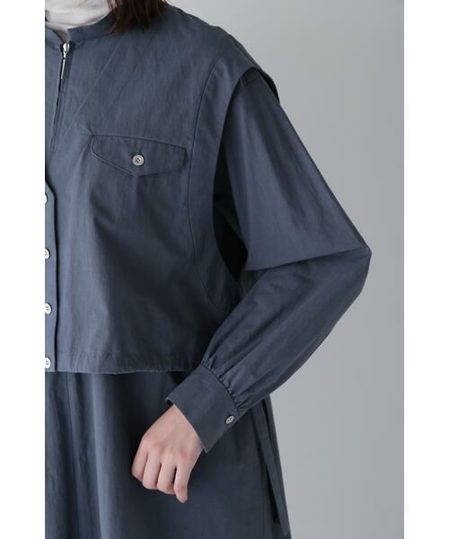 human woman / ヒューマンウーマン ワンピース | ◆コットンワッシャー2WAYジレセットワンピース | 詳細8