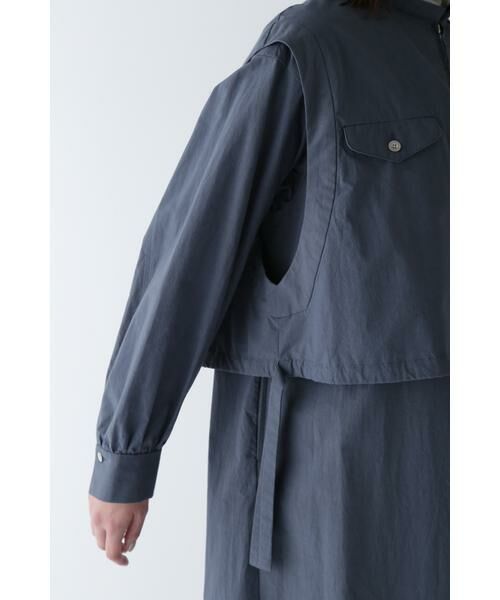 human woman / ヒューマンウーマン ワンピース | ◆コットンワッシャー2WAYジレセットワンピース | 詳細9