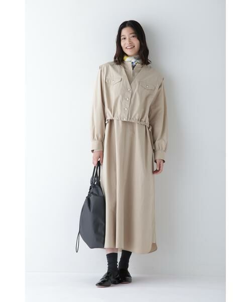 human woman / ヒューマンウーマン ワンピース | ◆コットンワッシャー2WAYジレセットワンピース | 詳細19