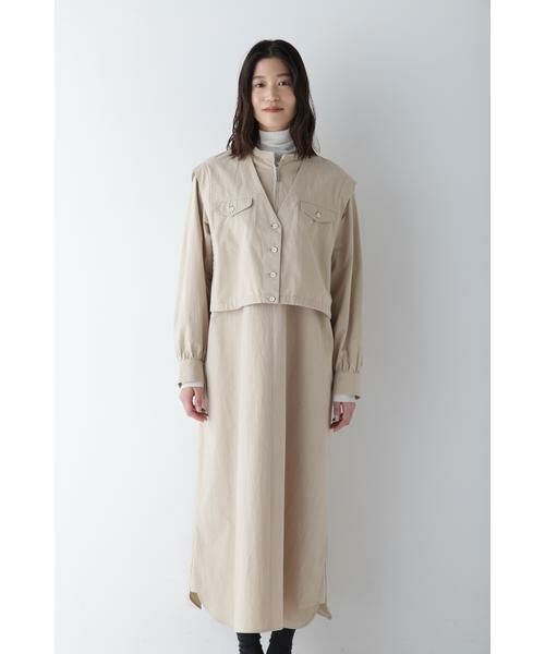 human woman / ヒューマンウーマン ワンピース | ◆コットンワッシャー2WAYジレセットワンピース | 詳細20