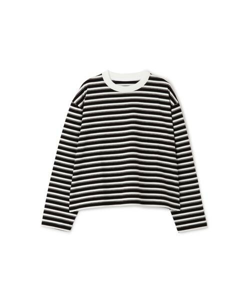 human woman / ヒューマンウーマン カットソー | ◆ボーダーボックスTシャツ | 詳細1