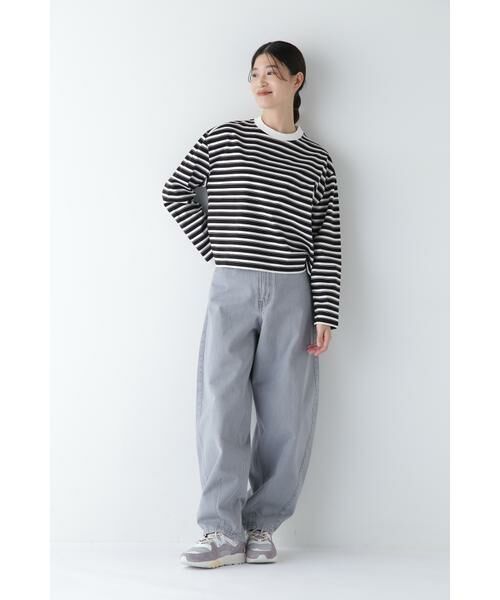 human woman / ヒューマンウーマン カットソー | ◆ボーダーボックスTシャツ | 詳細2