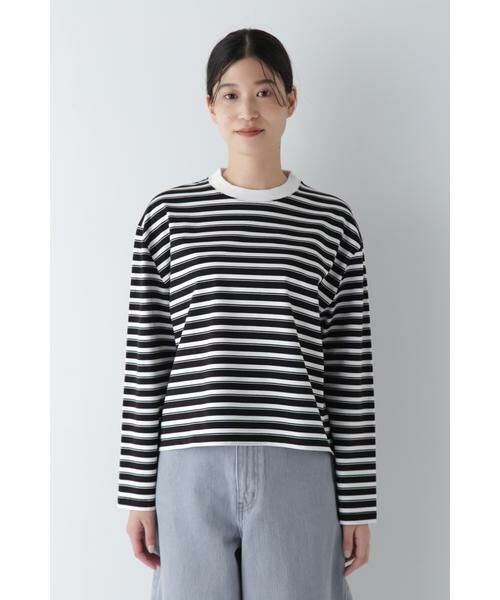 human woman / ヒューマンウーマン カットソー | ◆ボーダーボックスTシャツ | 詳細5