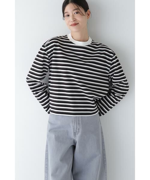 human woman/ヒューマンウーマン ◆ボーダーボックスTシャツ ブラックボーダー3 M human woman/ヒューマンウーマン ◆ボーダーボックスTシャツ ブラックボーダー3 M