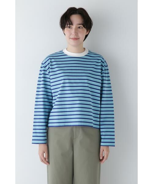 human woman / ヒューマンウーマン カットソー | ◆ボーダーボックスTシャツ | 詳細15