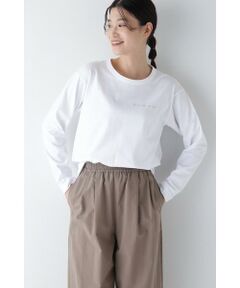 human woman / ヒューマンウーマン カットソー | ◆ロゴエンブロイダリーロングスリーブＴシャツ