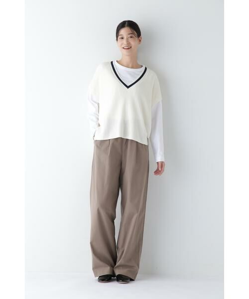 human woman / ヒューマンウーマン ニット・セーター | ◆2WAYライン入Vネックプルオーバー | 詳細21