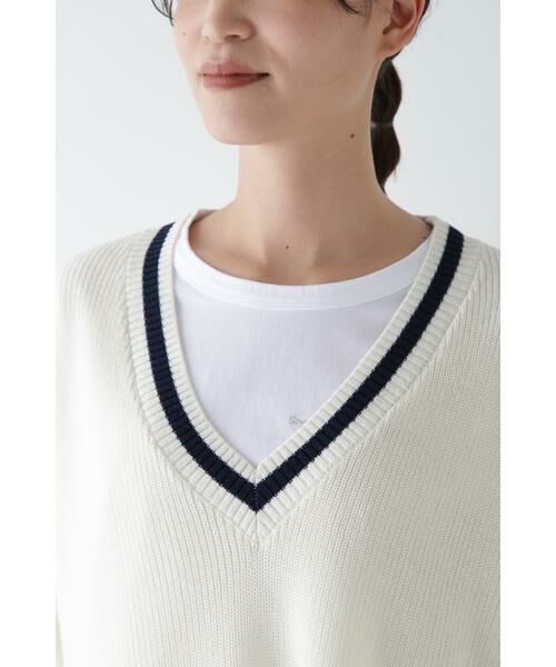 human woman / ヒューマンウーマン ニット・セーター | ◆2WAYライン入Vネックプルオーバー | 詳細17