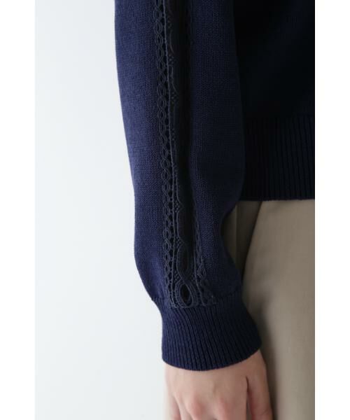 human woman / ヒューマンウーマン ニット・セーター | ◆レースドッキングニットプルオーバー | 詳細10