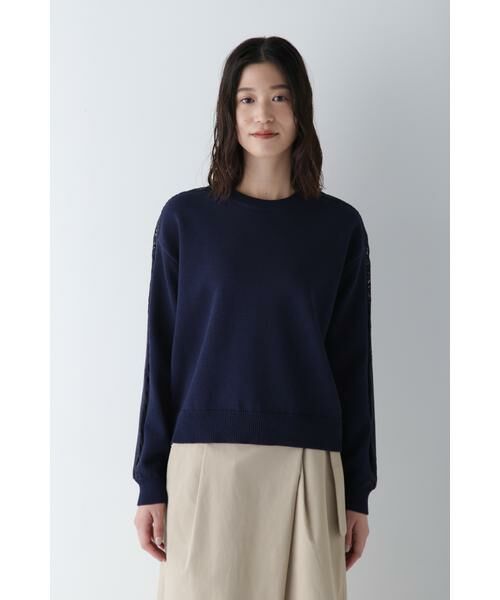 human woman / ヒューマンウーマン ニット・セーター | ◆レースドッキングニットプルオーバー | 詳細3